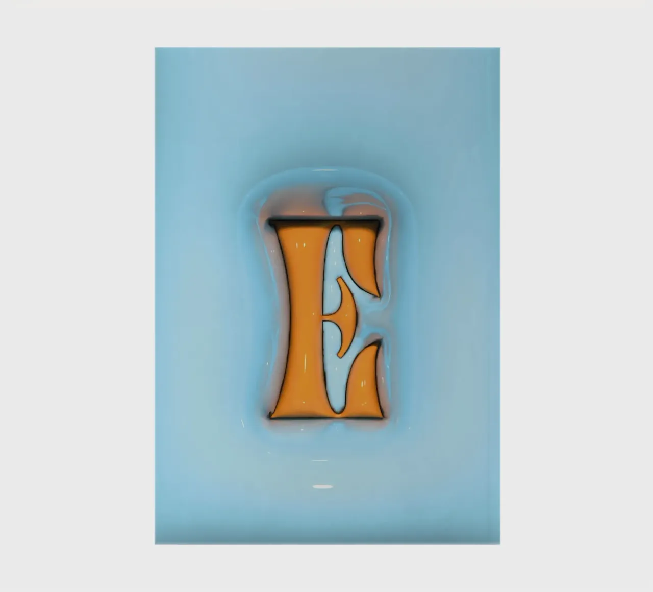 Bubblegum Inflate Initials E Blue notebook by Malou-Studio