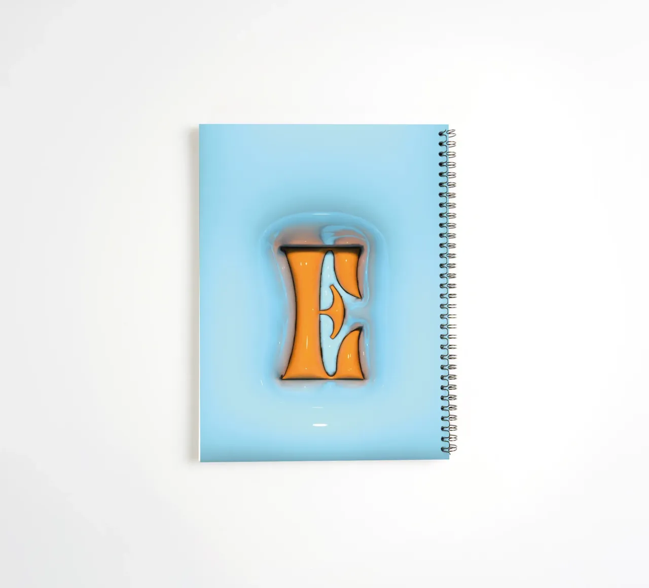 Bubblegum Inflate Initials E Blue spiral notebook by Malou-Studio