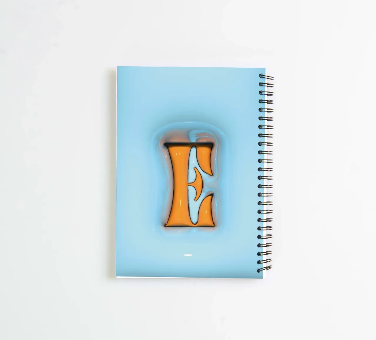 Bubblegum Inflate Initials E Blue spiral notebook by Malou-Studio