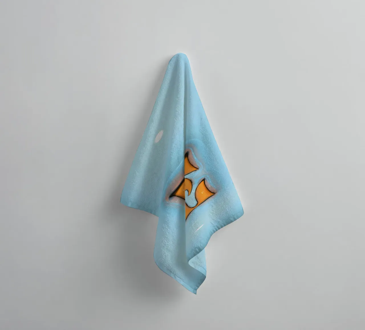 Bubblegum Inflate Initials E Blue towel by Malou-Studio