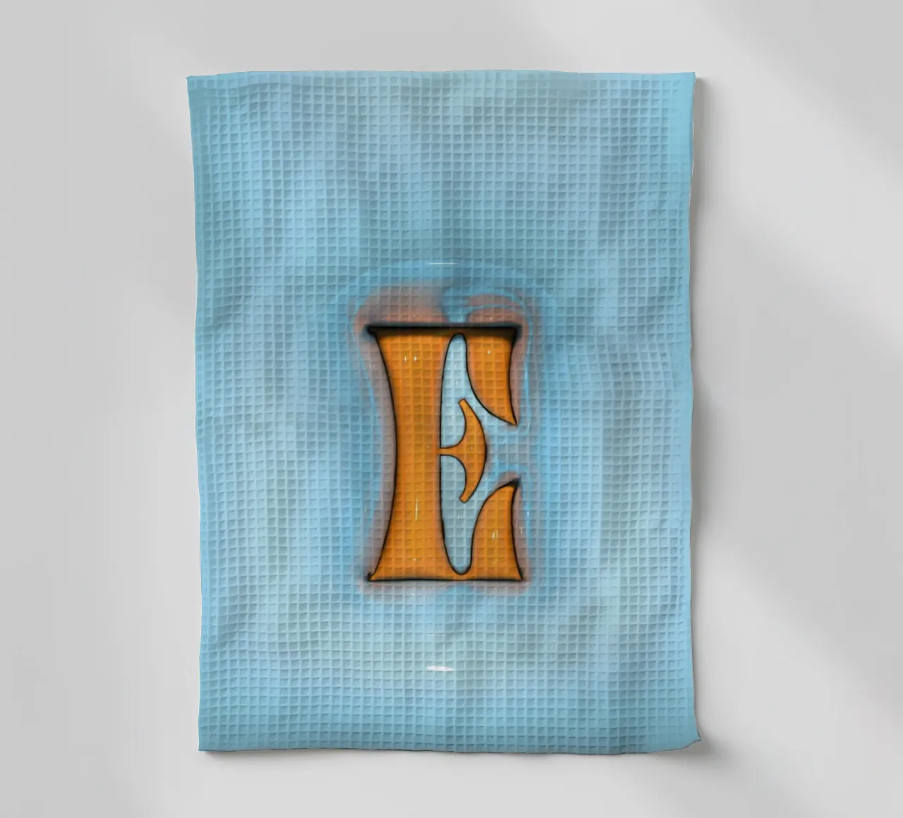 Gonflable Bubblegum Initiales E Bleu torchon de Malou-Studio