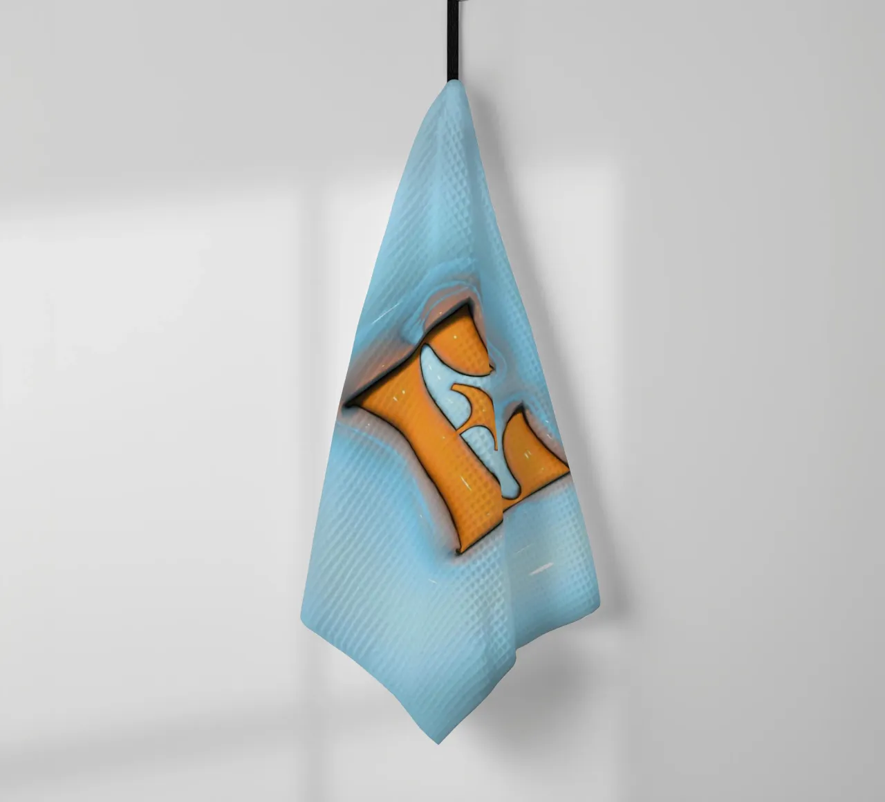 Gonflable Bubblegum Initiales E Bleu torchon de Malou-Studio