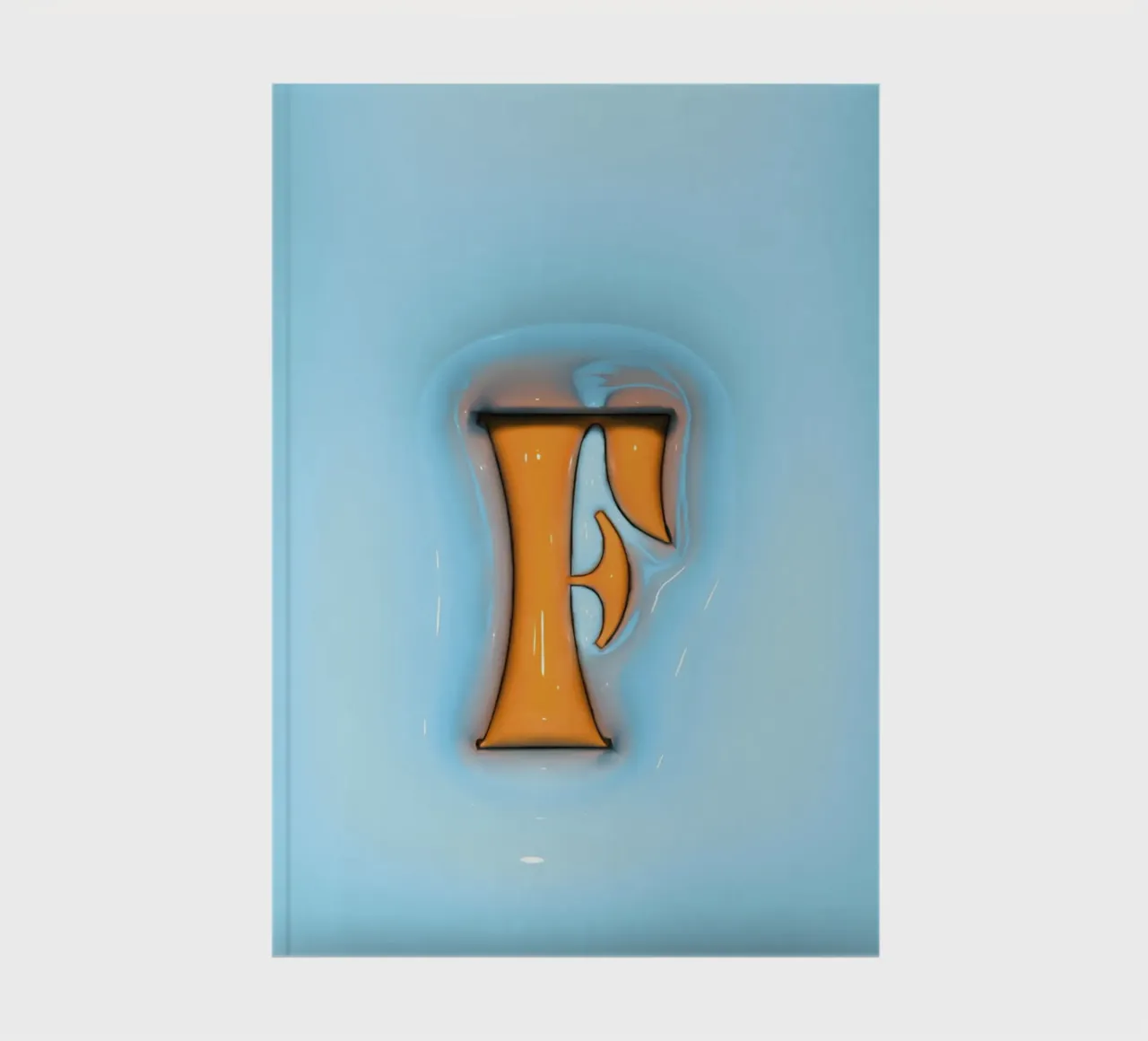 Bubblegum Inflate Initials F Blue notebook by Malou-Studio