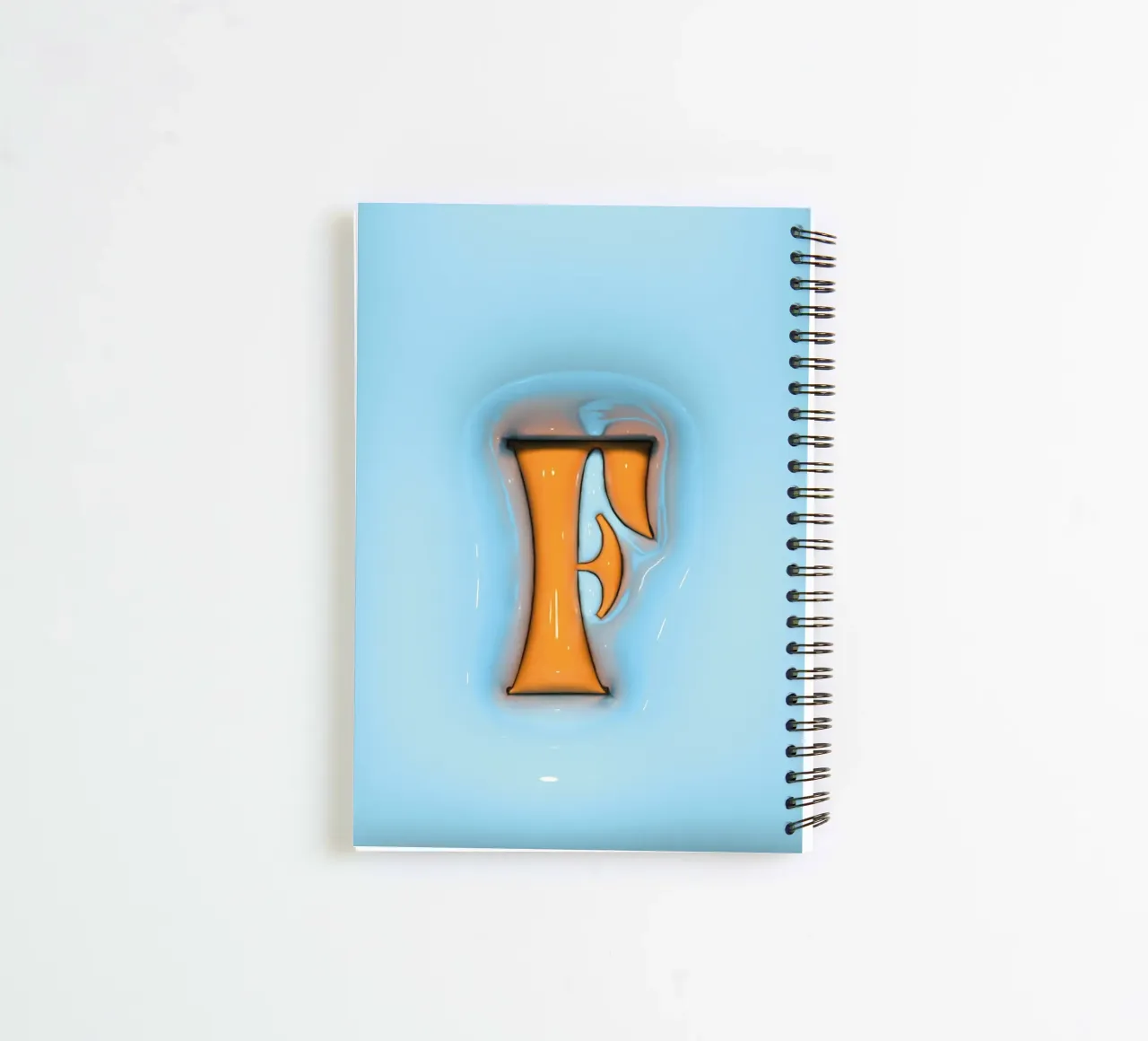 Bubblegum Inflate Initials F Blue spiral notebook by Malou-Studio