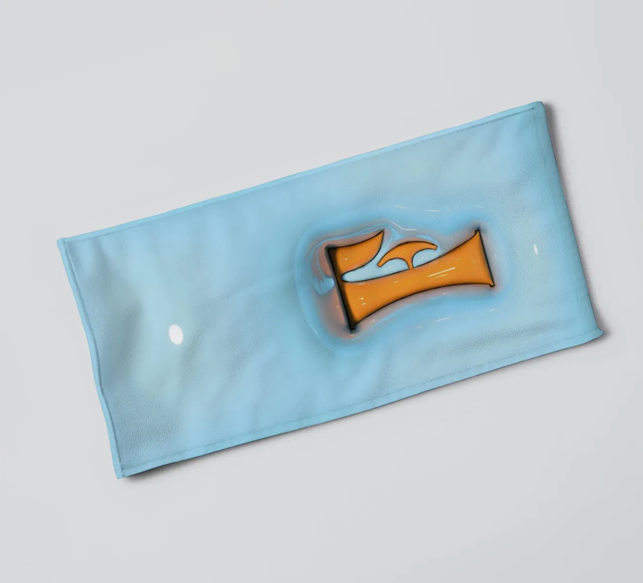 Bubblegum Inflate Initials F Blue towel by Malou-Studio