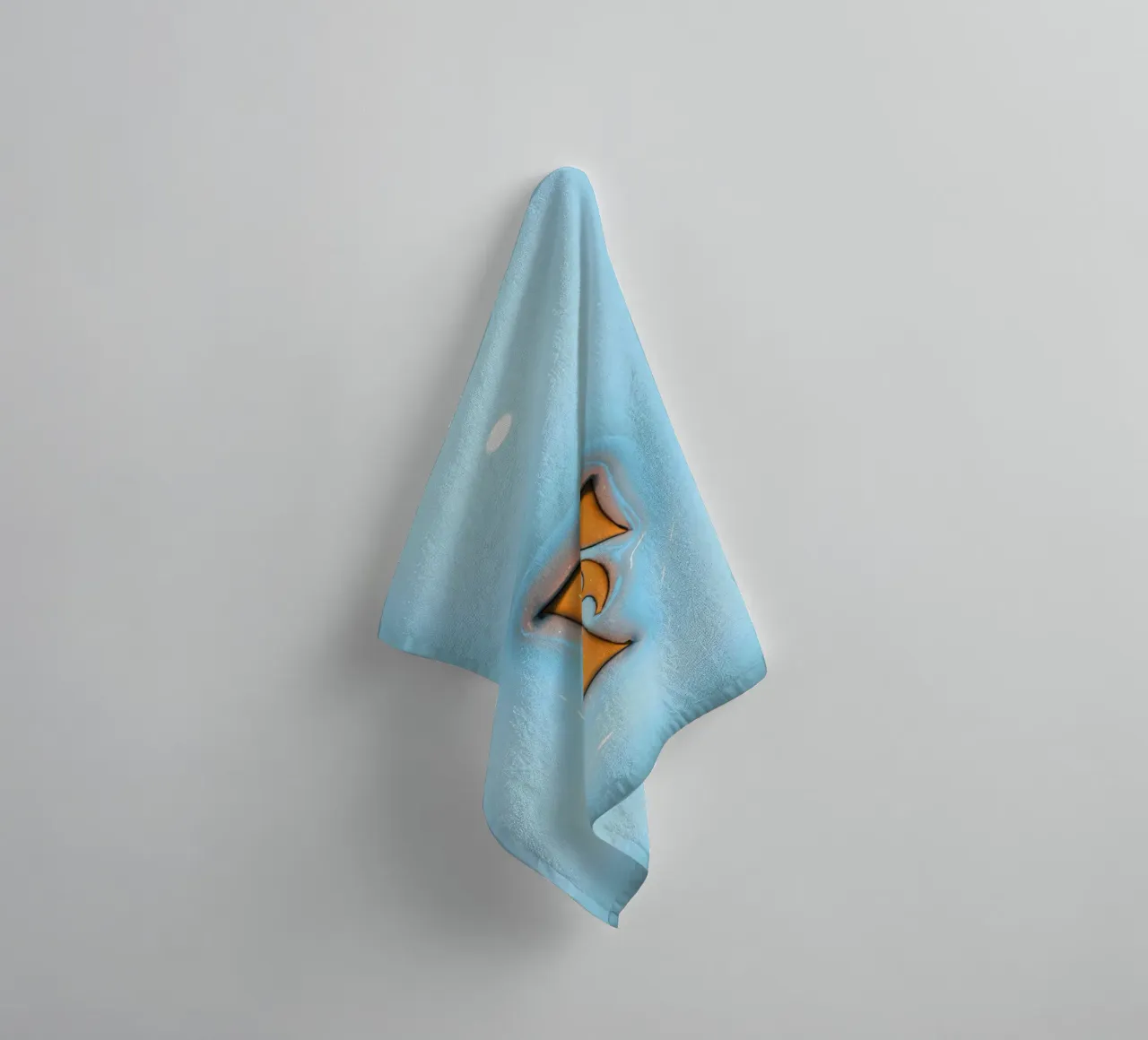 Bubblegum Inflate Initials F Blue towel by Malou-Studio