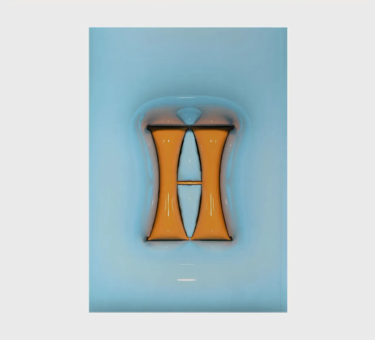 Bubblegum Inflate Initials H Blue notebook by Malou-Studio