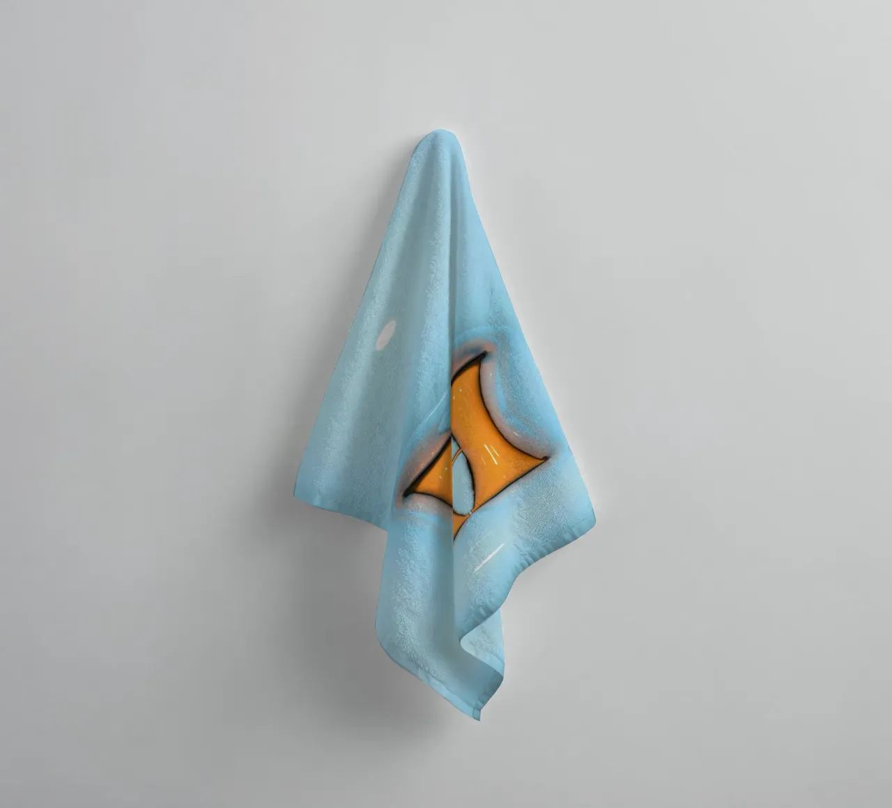Bubblegum Inflate Initialen H Blau Handtuch von Malou-Studio