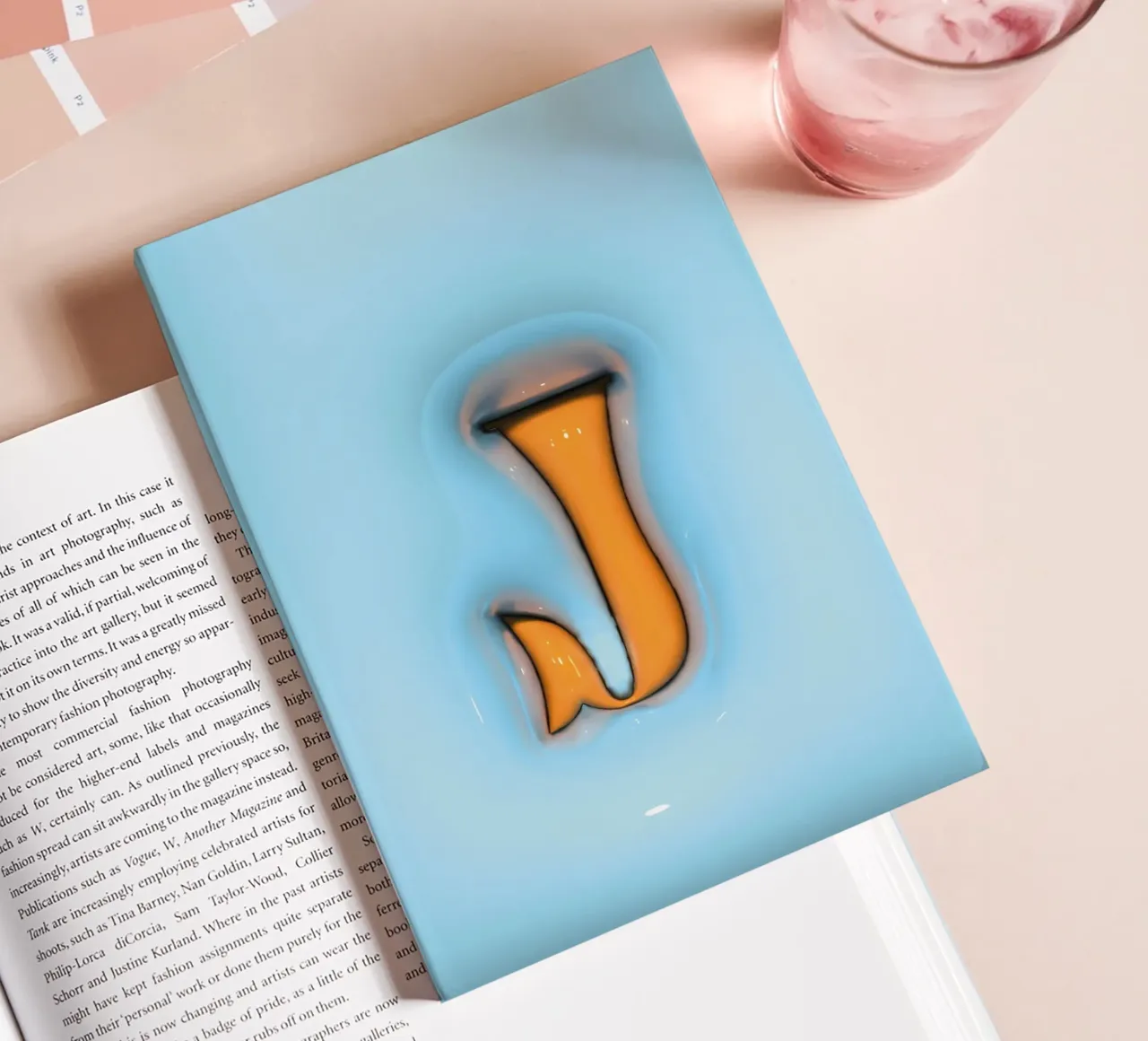 Bubblegum Inflate Initials J Blue notebook by Malou-Studio