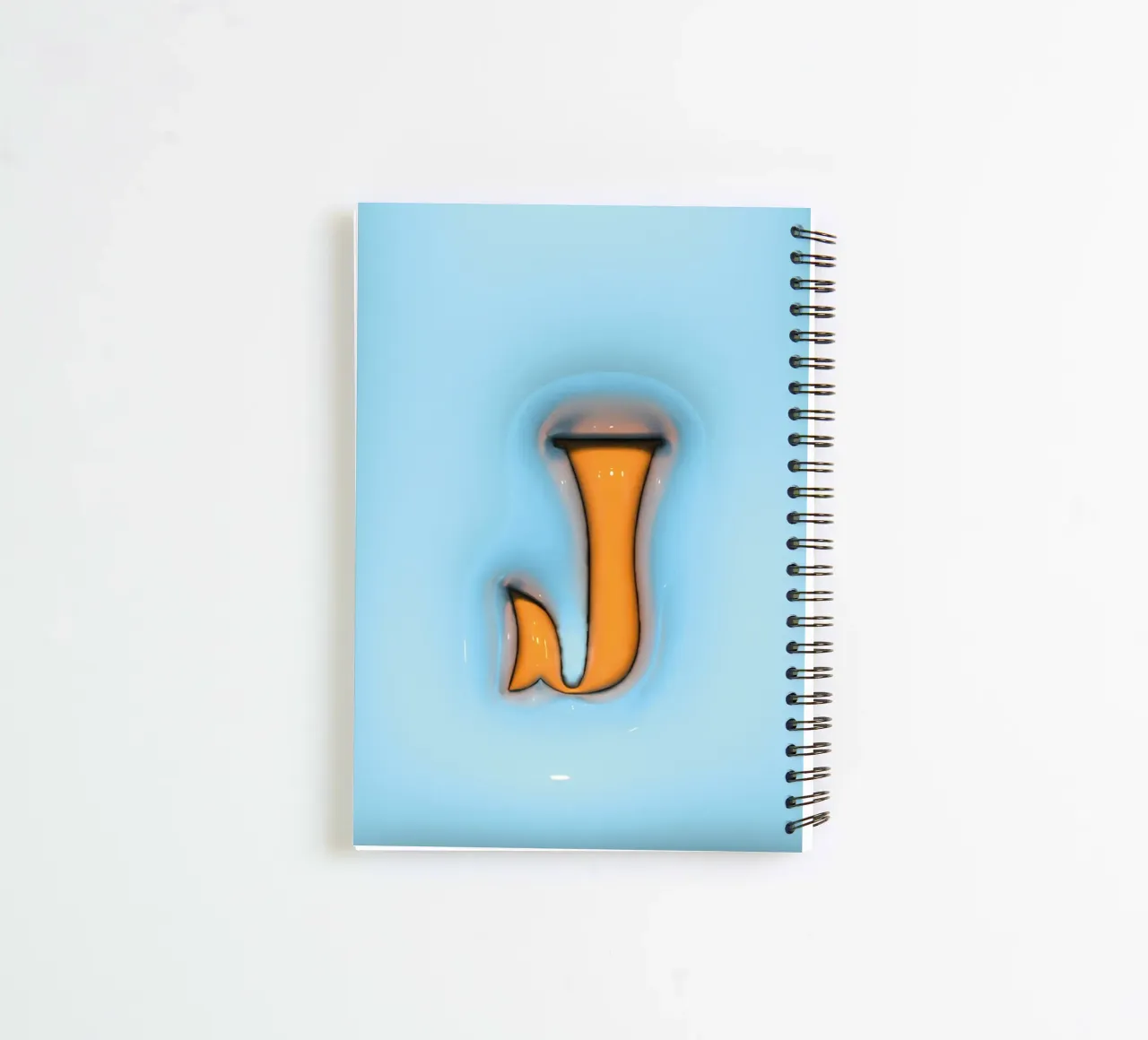 Bubblegum Inflate Initials J Blue spiral notebook by Malou-Studio