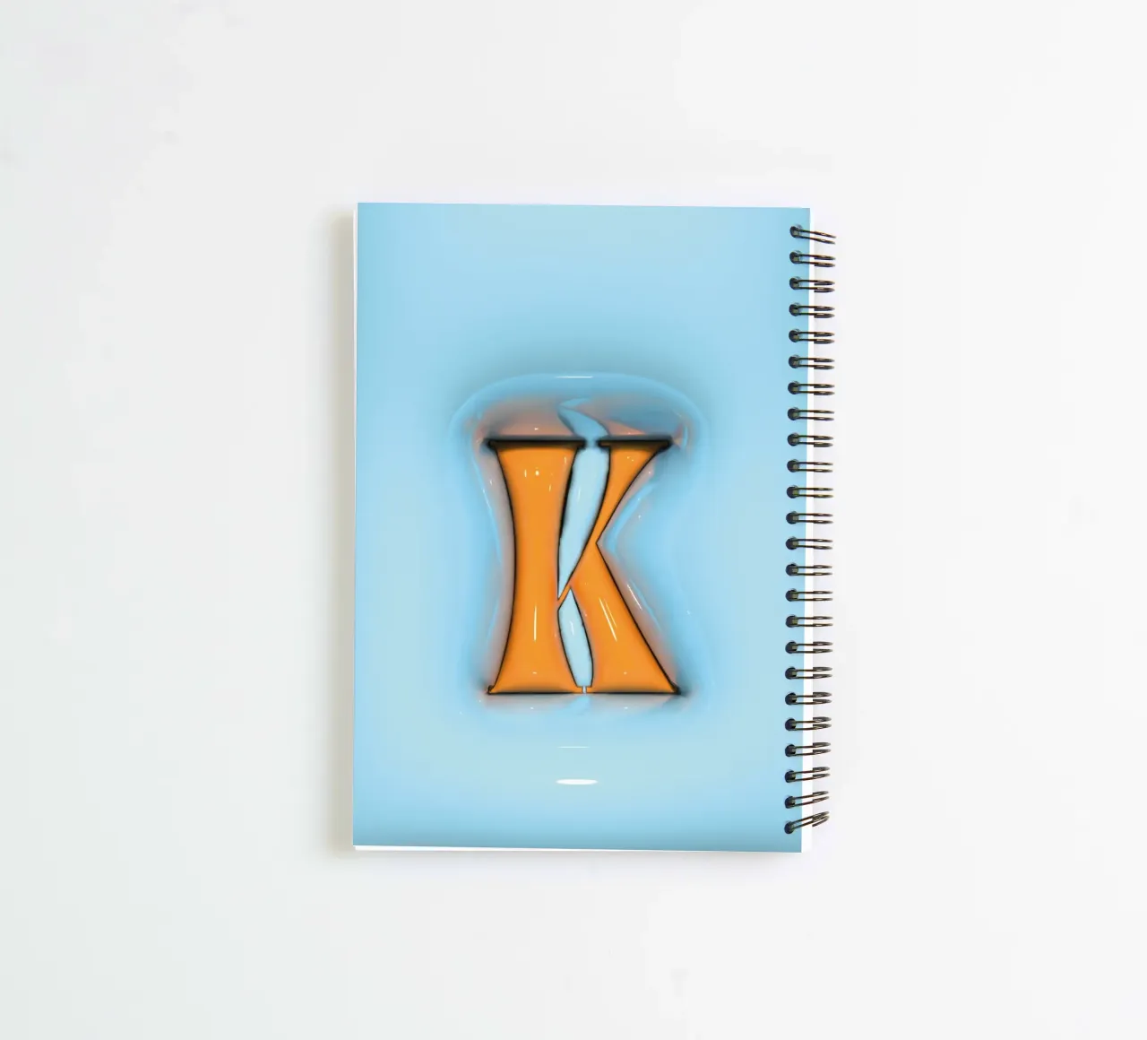 Bubblegum Inflate Initials K Blue spiral notebook by Malou-Studio