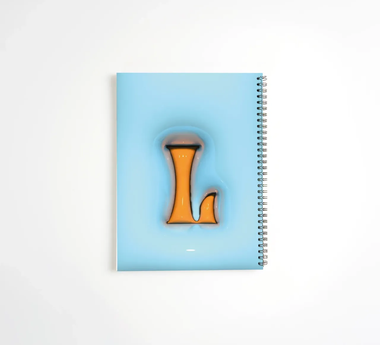 Bubblegum Inflate Initials L Blue spiral notebook by Malou-Studio