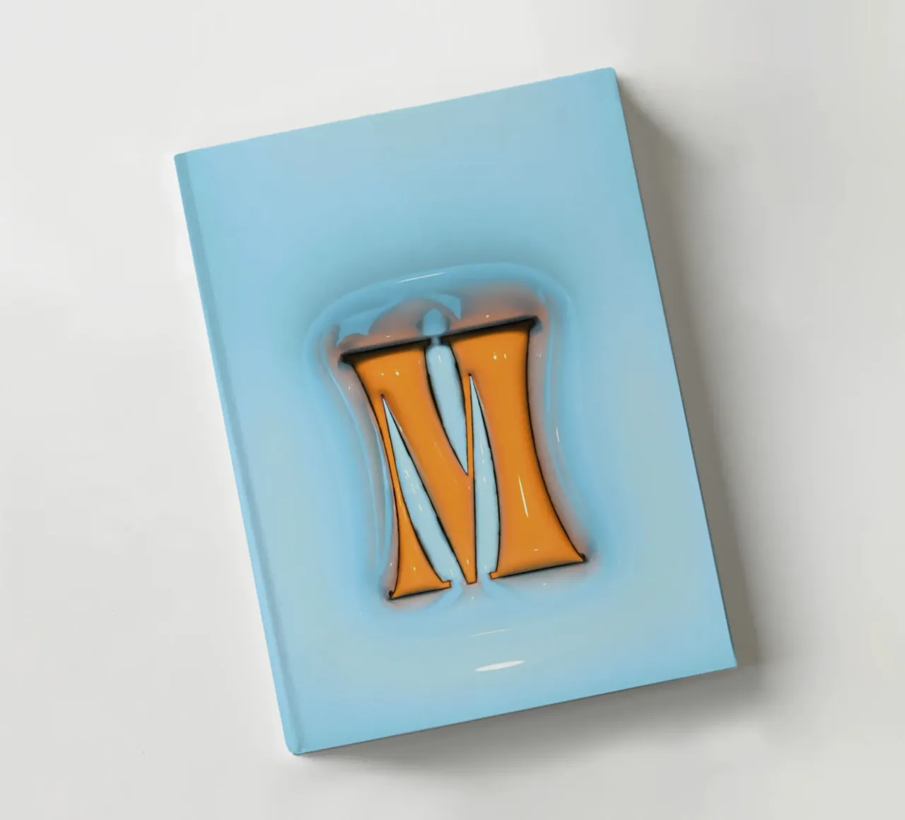 Bubblegum Inflate Initials M Blue notebook by Malou-Studio