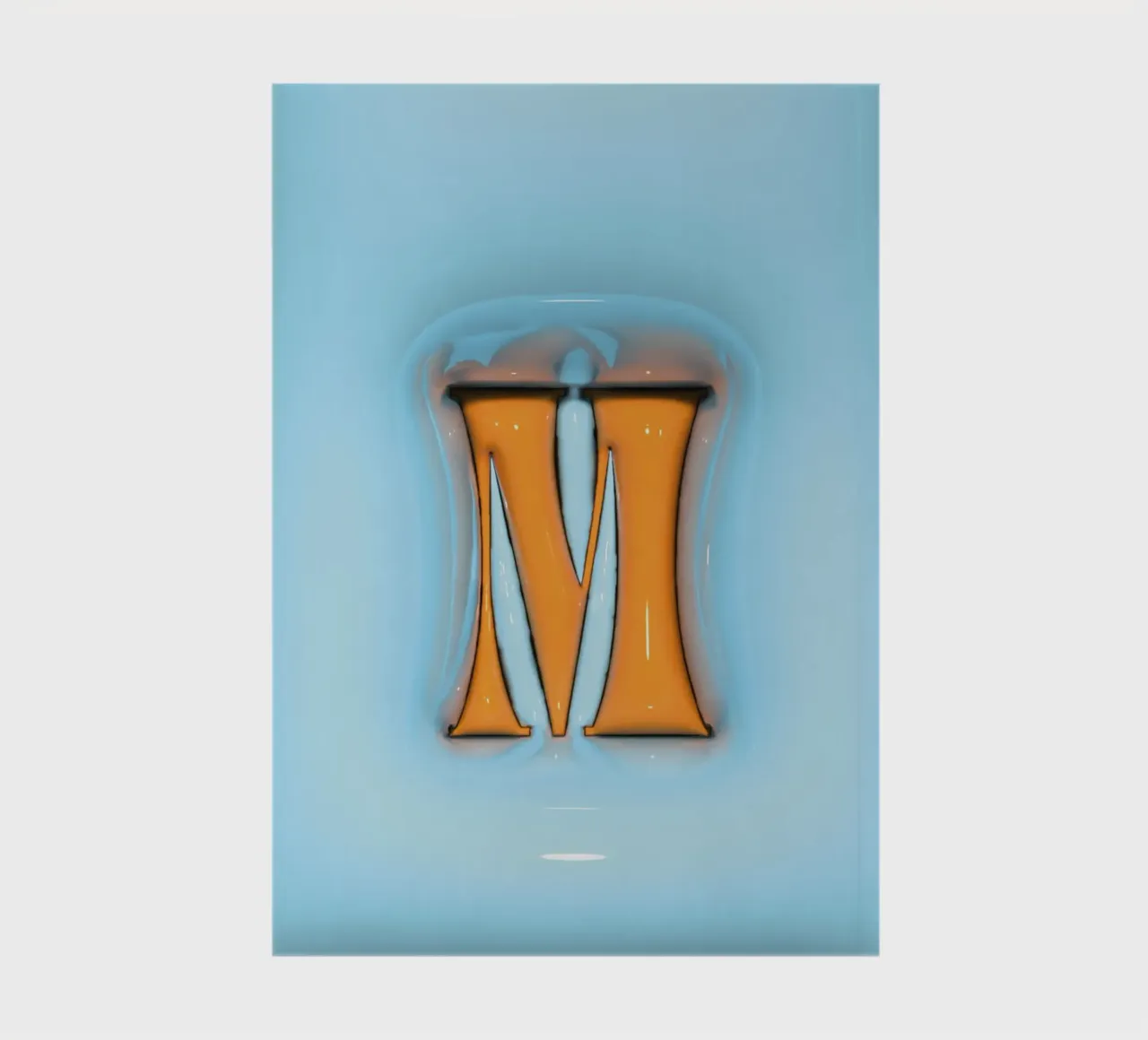 Bubblegum Inflate Initials M Blue notebook by Malou-Studio