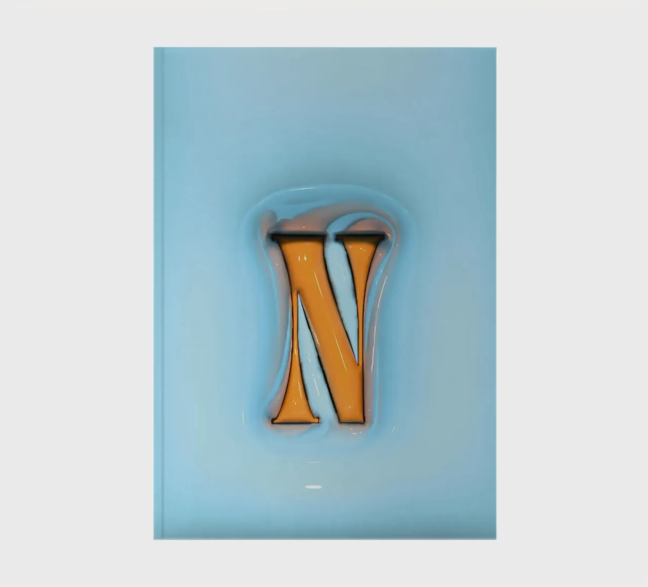 Bubblegum Inflate Initials N Blue notebook by Malou-Studio