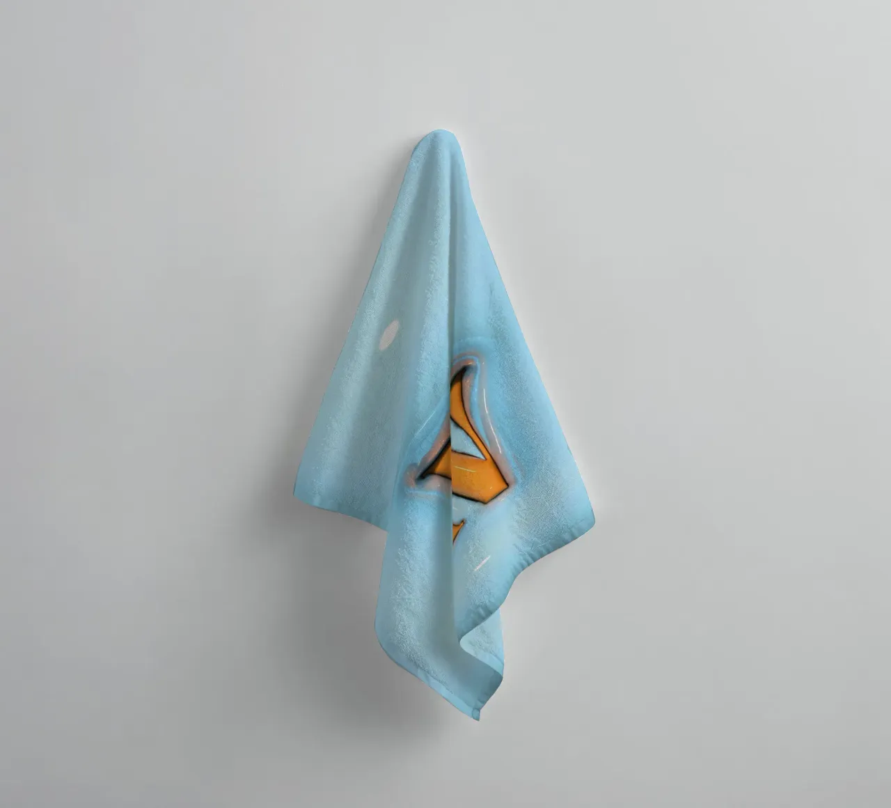 Bubblegum Inflate Initialen N Blau Handtuch von Malou-Studio