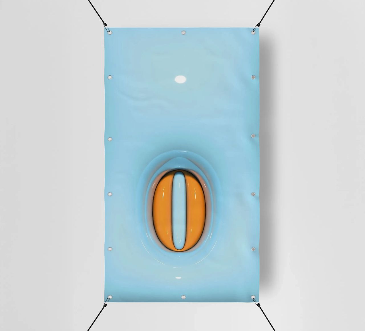 Bubblegum Inflate Initialen O Blau PVC Plane von Malou-Studio