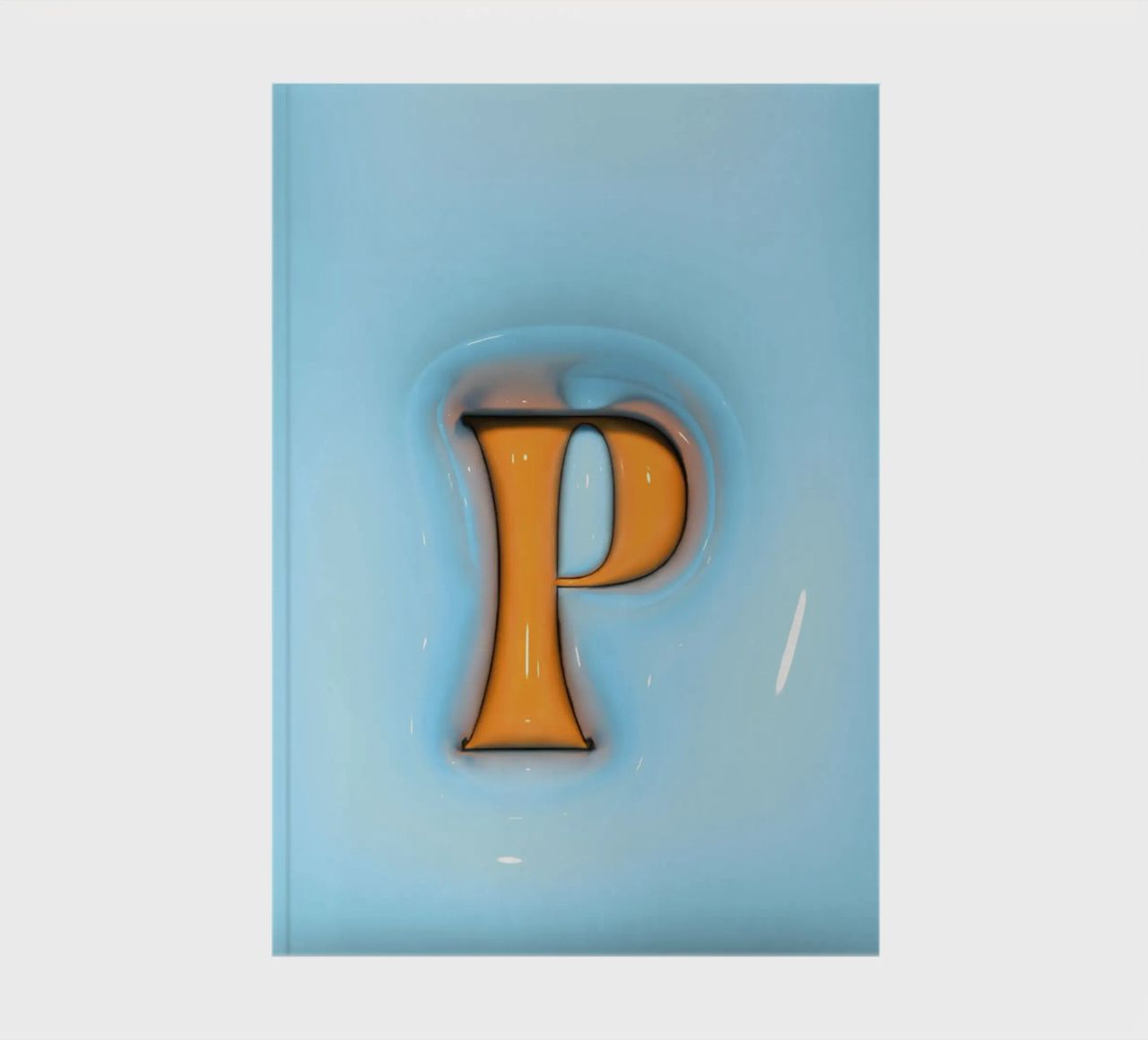 Bubblegum Inflate Initials P Blue notebook by Malou-Studio