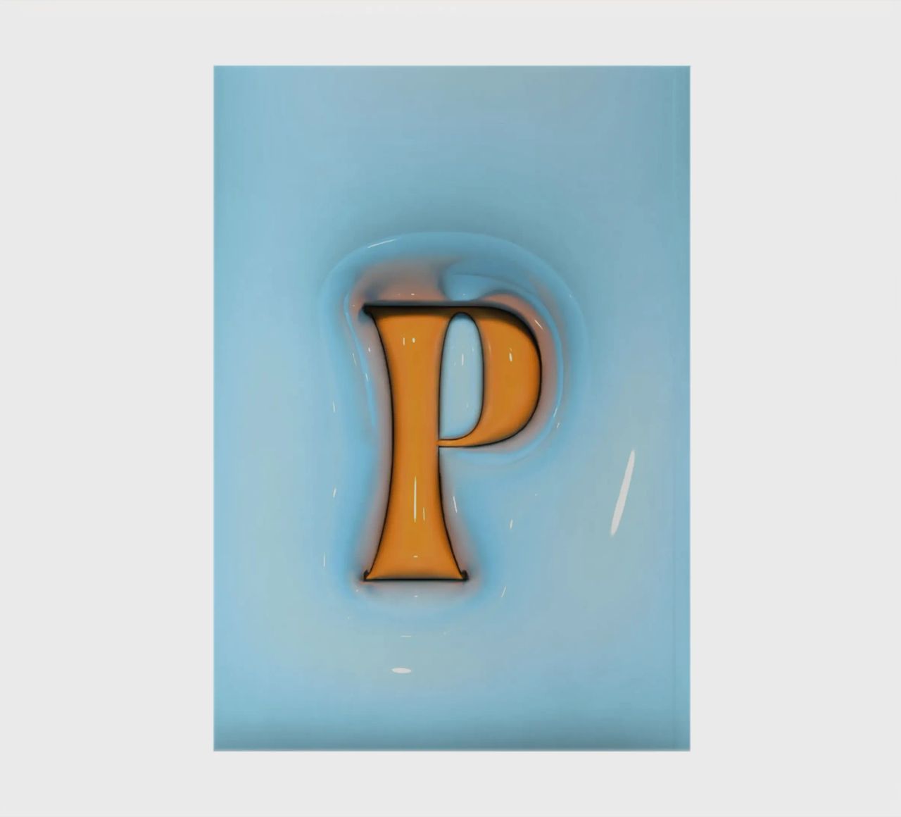 Bubblegum Inflate Initials P Blue notebook by Malou-Studio
