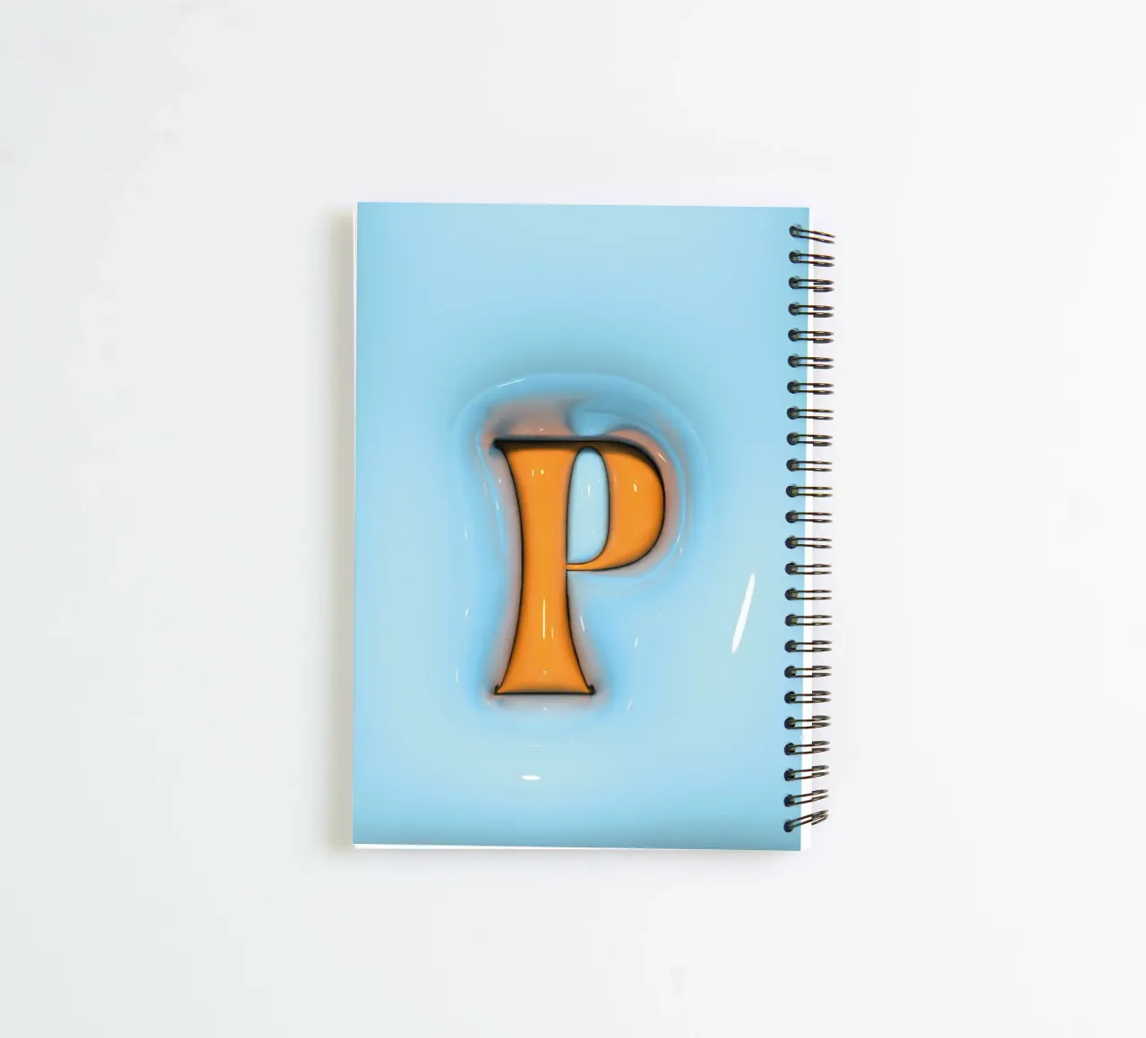 Bubblegum Inflate Initialen P Blau Ringbuch von Malou-Studio