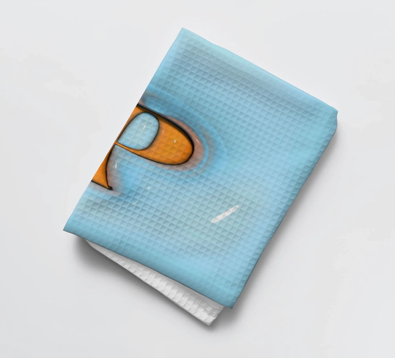 Bubblegum Inflate Initials P Blue tea towel by Malou-Studio