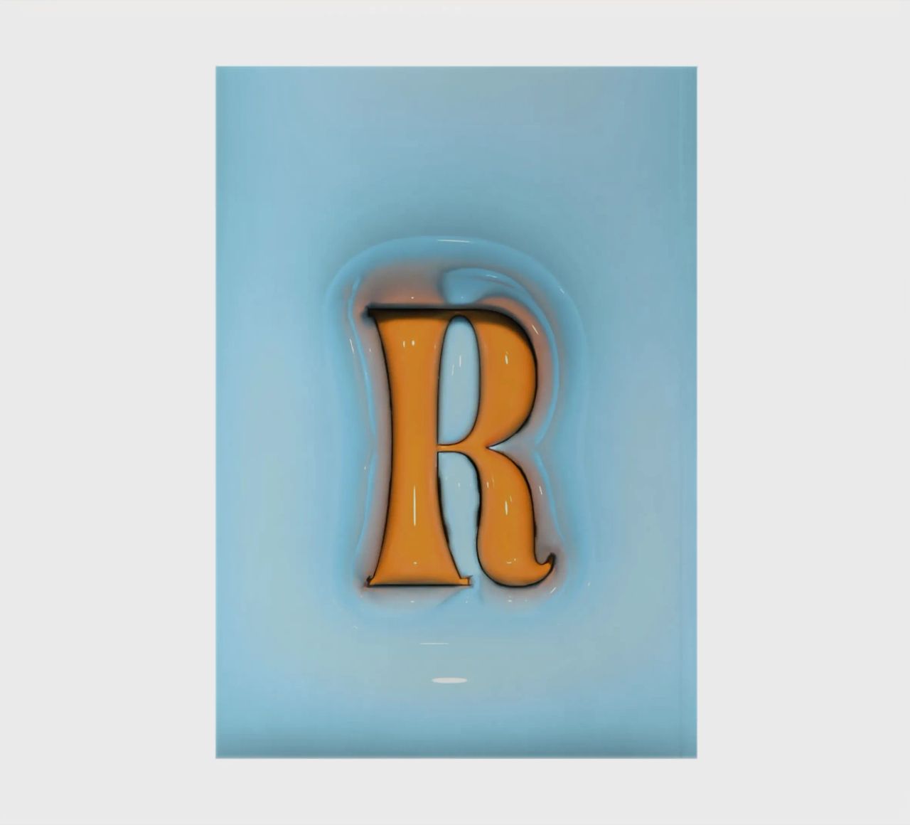 Bubblegum Inflate Initials R Blue notebook by Malou-Studio