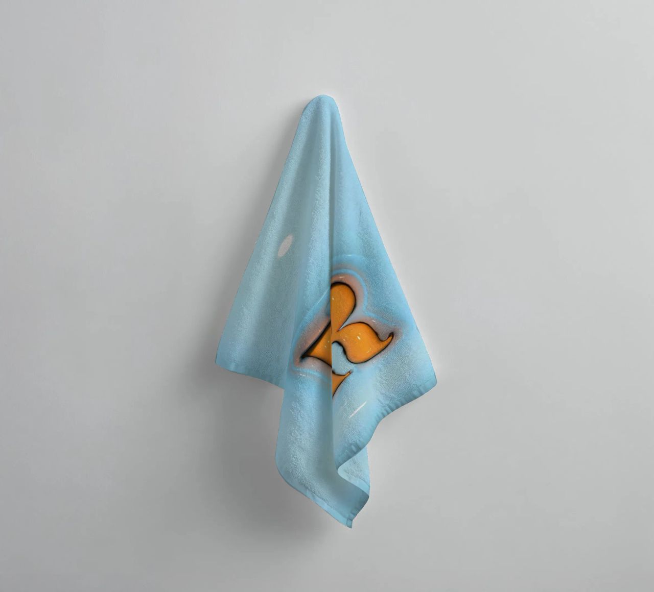 Bubblegum Inflate Initials R Blue towel by Malou-Studio