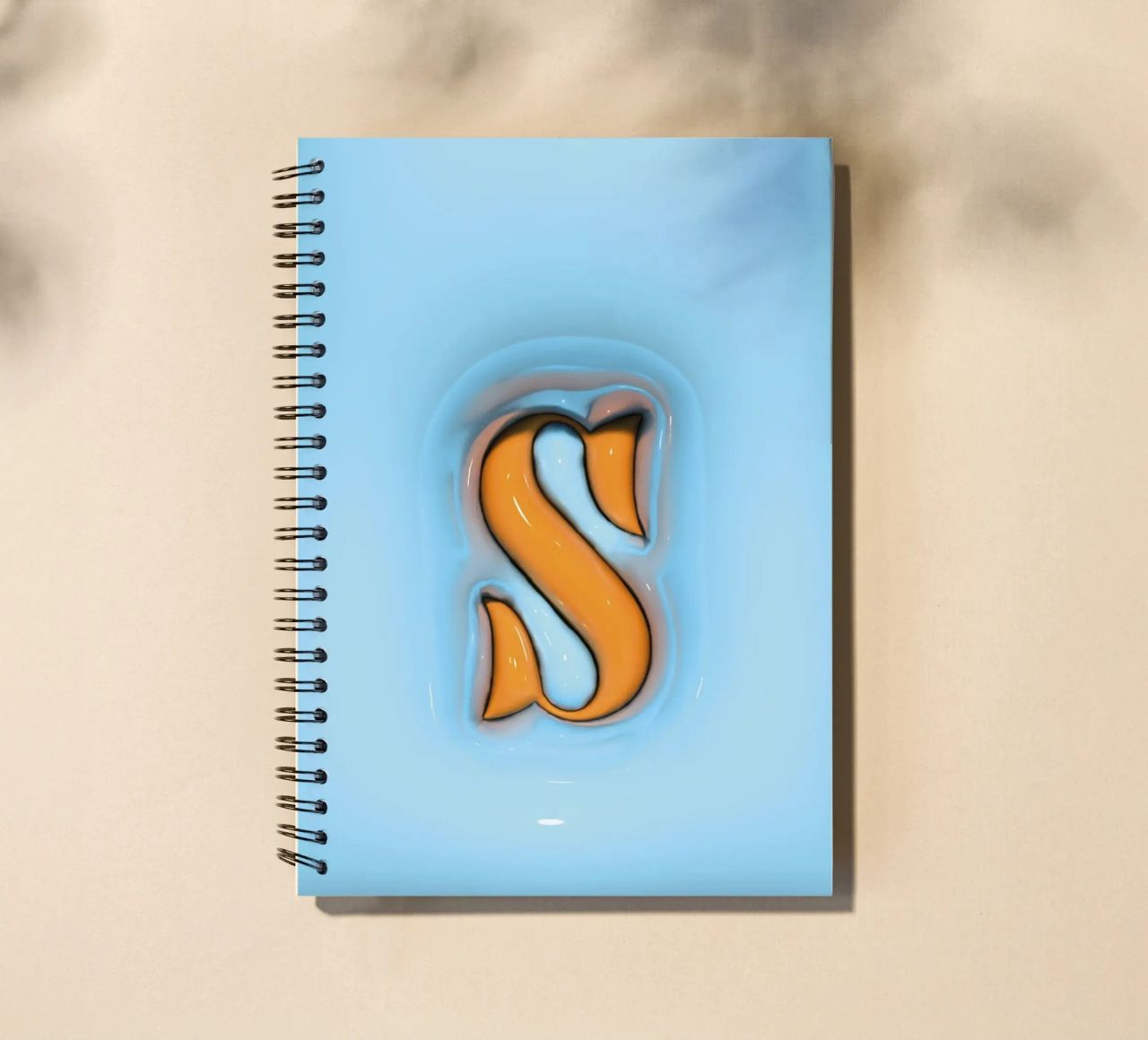 Bubblegum Inflate Initials S Blue spiral notebook by Malou-Studio