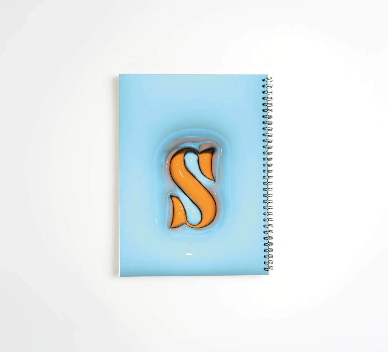 Bubblegum Inflate Initials S Blue spiral notebook by Malou-Studio