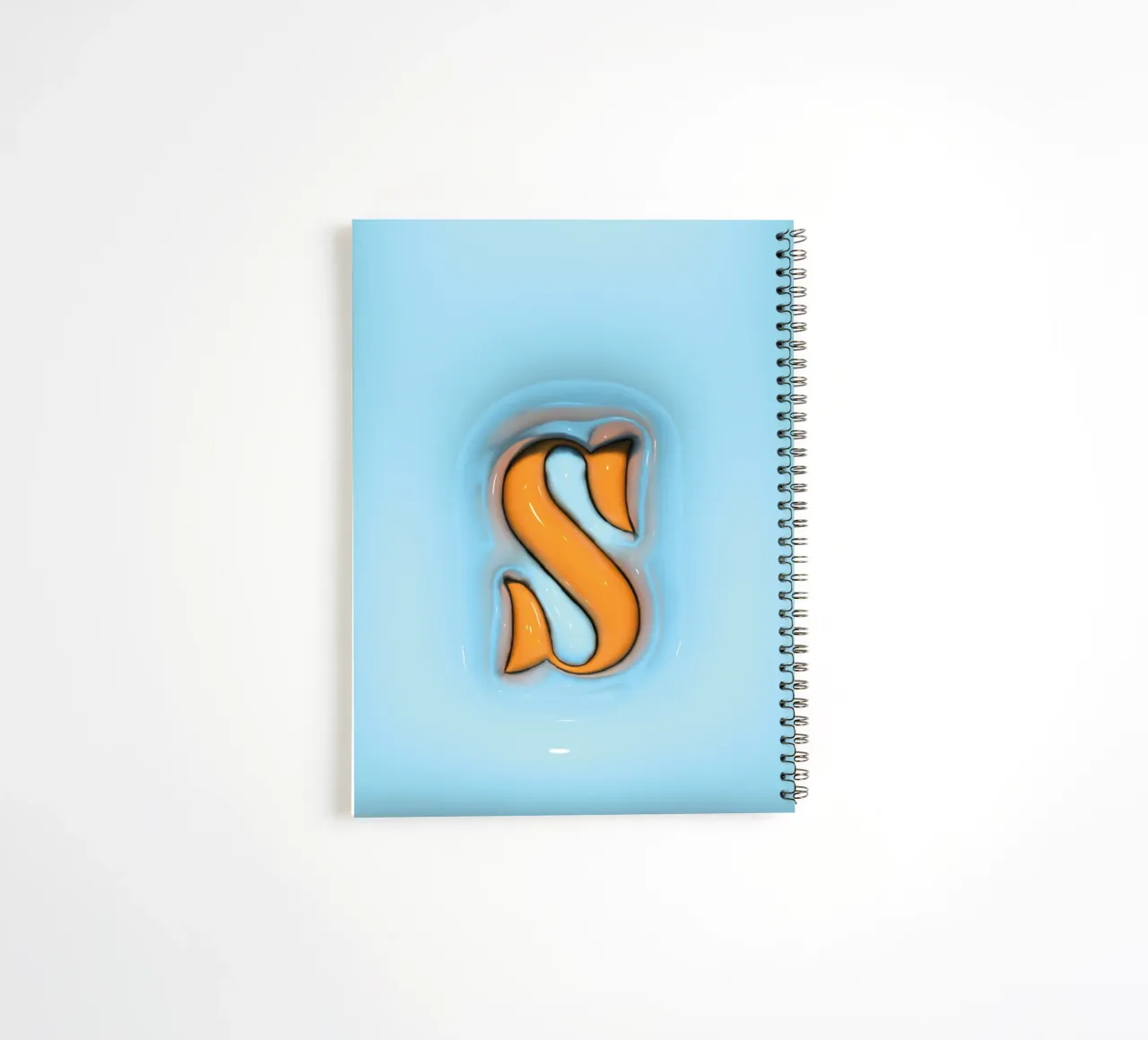 Bubblegum Inflate Initials S Blue spiral notebook by Malou-Studio