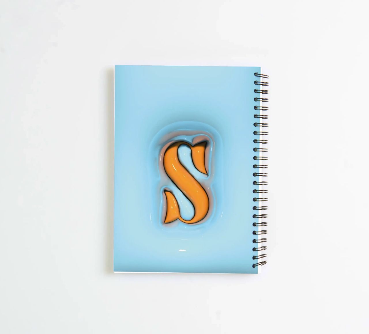 Bubblegum Inflate Initials S Blue spiral notebook by Malou-Studio