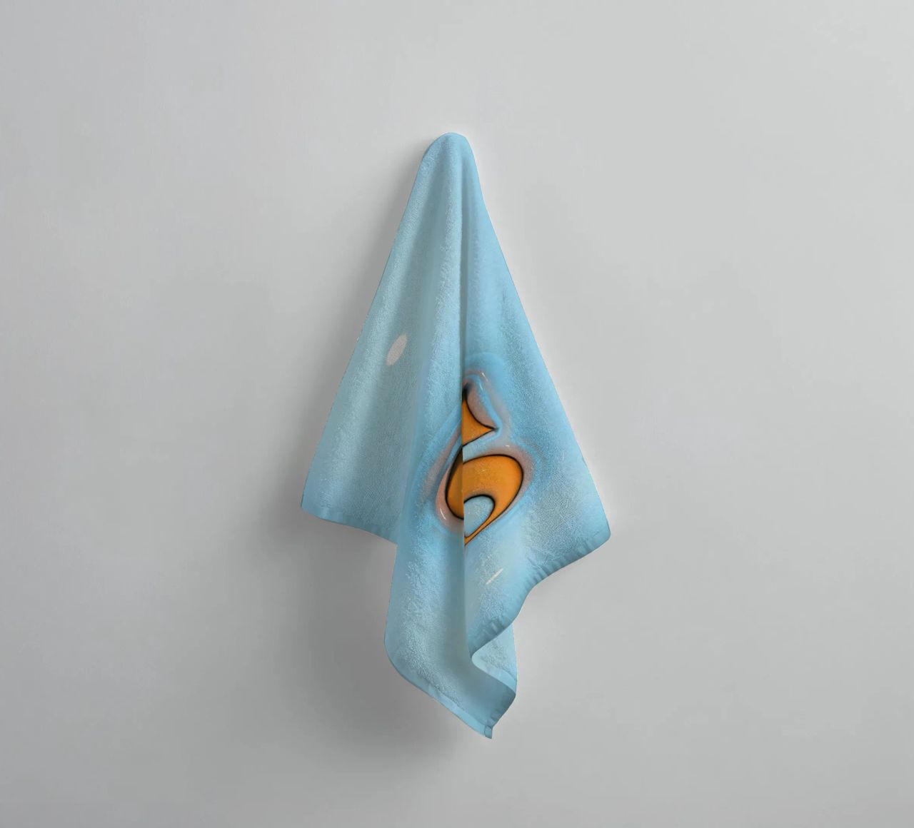 Bubblegum Inflate Initials S Blue towel by Malou-Studio