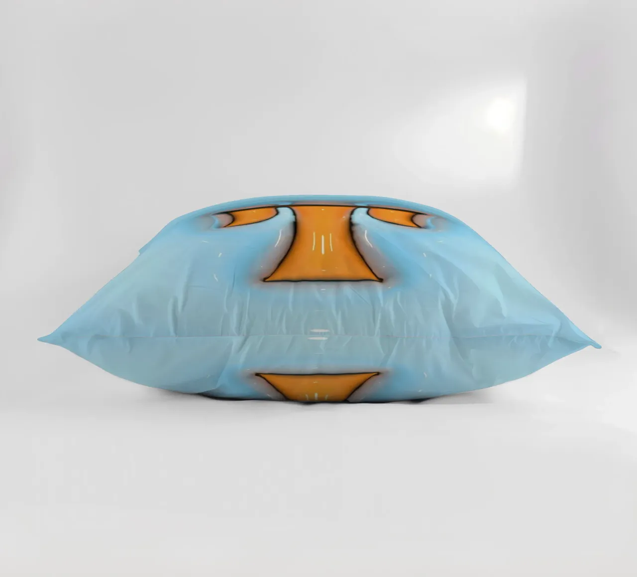 Bubblegum Inflate Initials T Blue decorative cushion by Malou-Studio