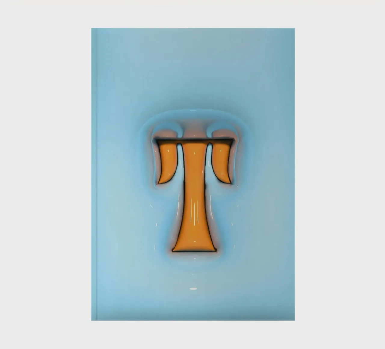 Bubblegum Inflate Initials T Blau Notizbuch von Malou-Studio