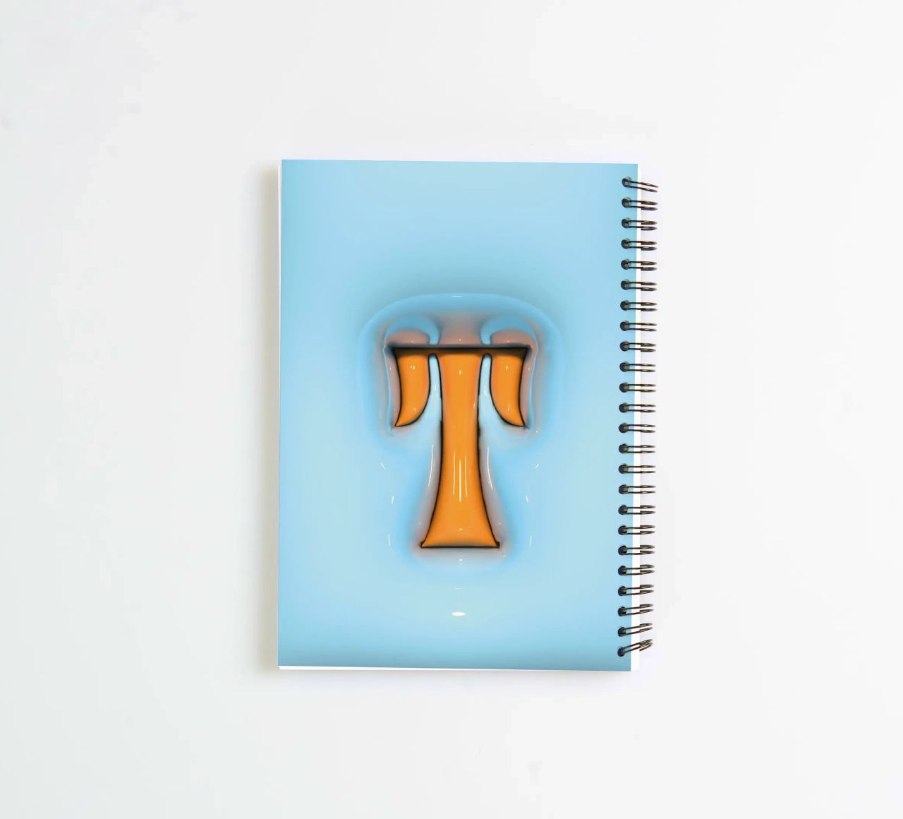 Bubblegum Inflate Initials T Blue spiral notebook by Malou-Studio