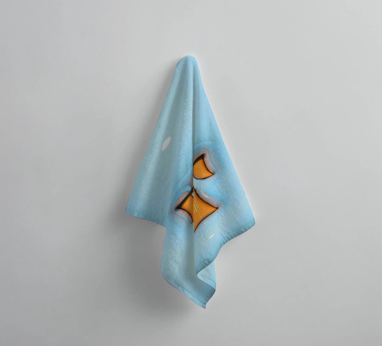 Bubblegum Inflate Initials T Blue towel by Malou-Studio