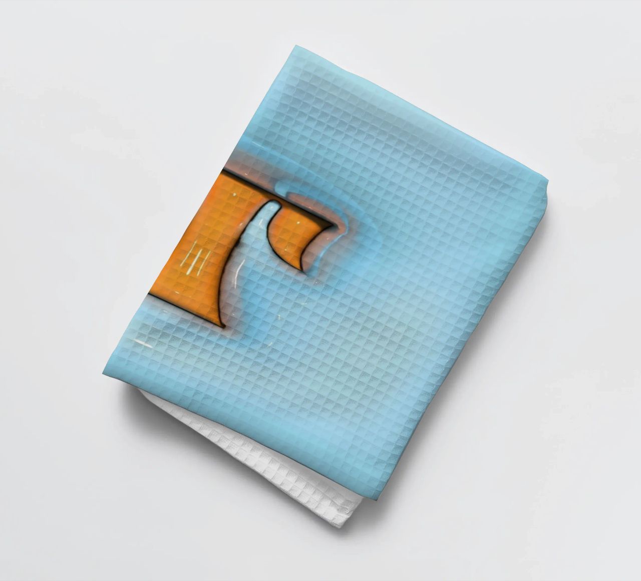 Bubblegum Inflate Initials T Blue tea towel by Malou-Studio