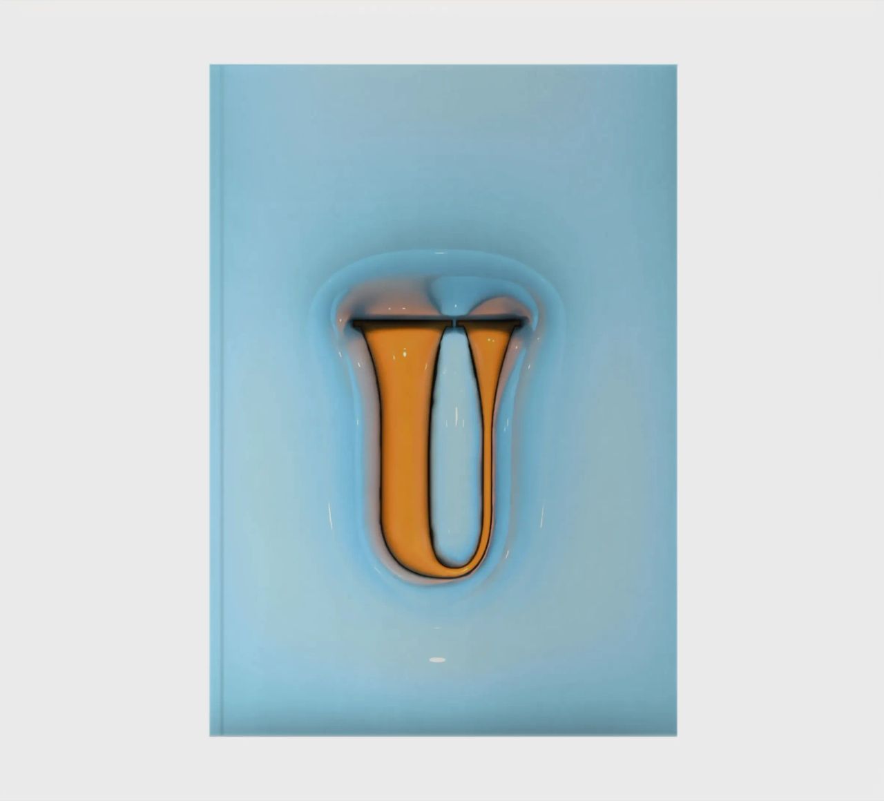 Bubblegum Inflate Initials U Blue notebook by Malou-Studio