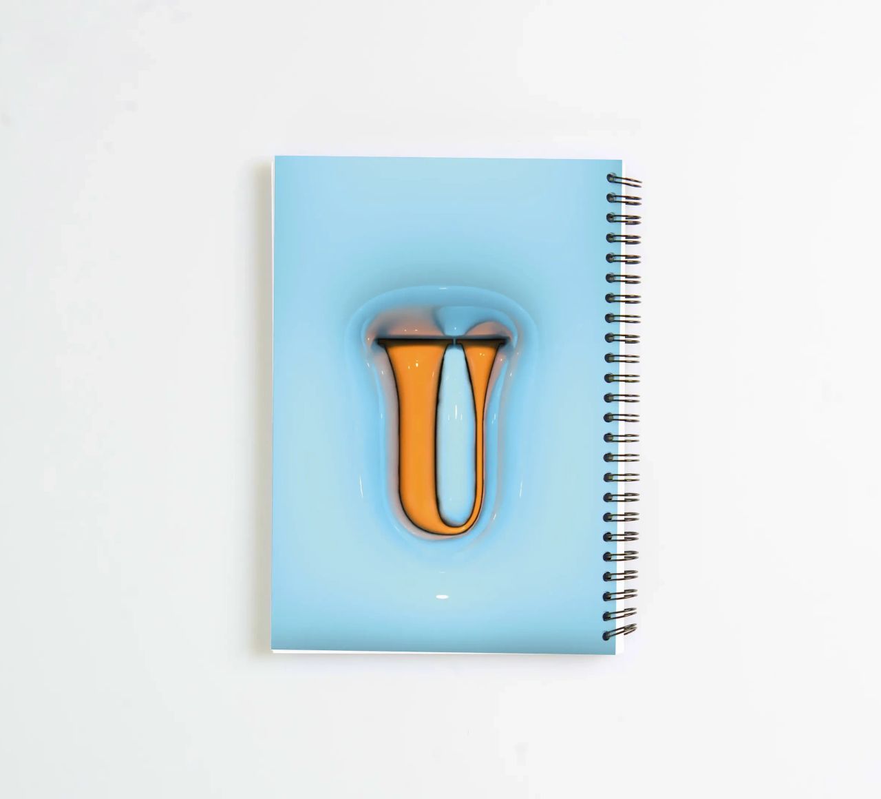 Bubblegum Inflate Initials U Blue spiral notebook by Malou-Studio