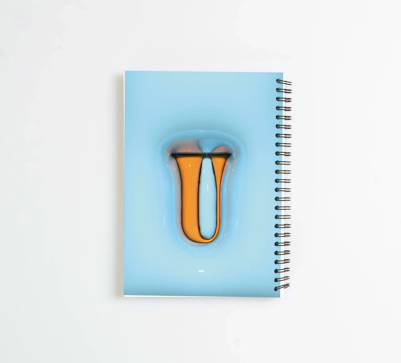 Bubblegum Inflate Initials U Blue spiral notebook by Malou-Studio