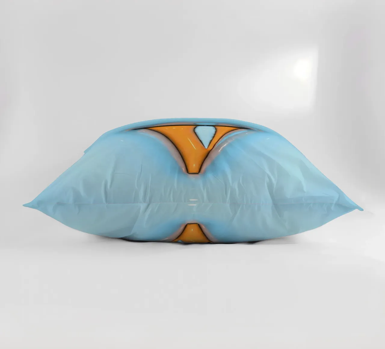 Bubblegum Inflate Initials V Blue decorative cushion by Malou-Studio