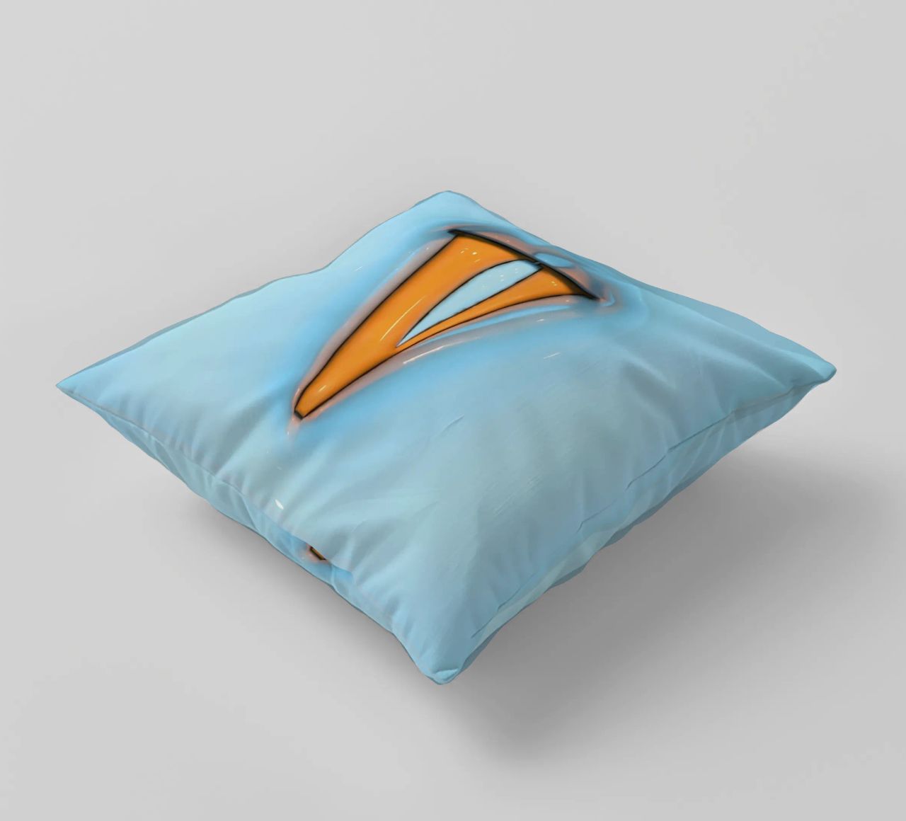 Bubblegum Inflate Initials V Blue decorative cushion by Malou-Studio