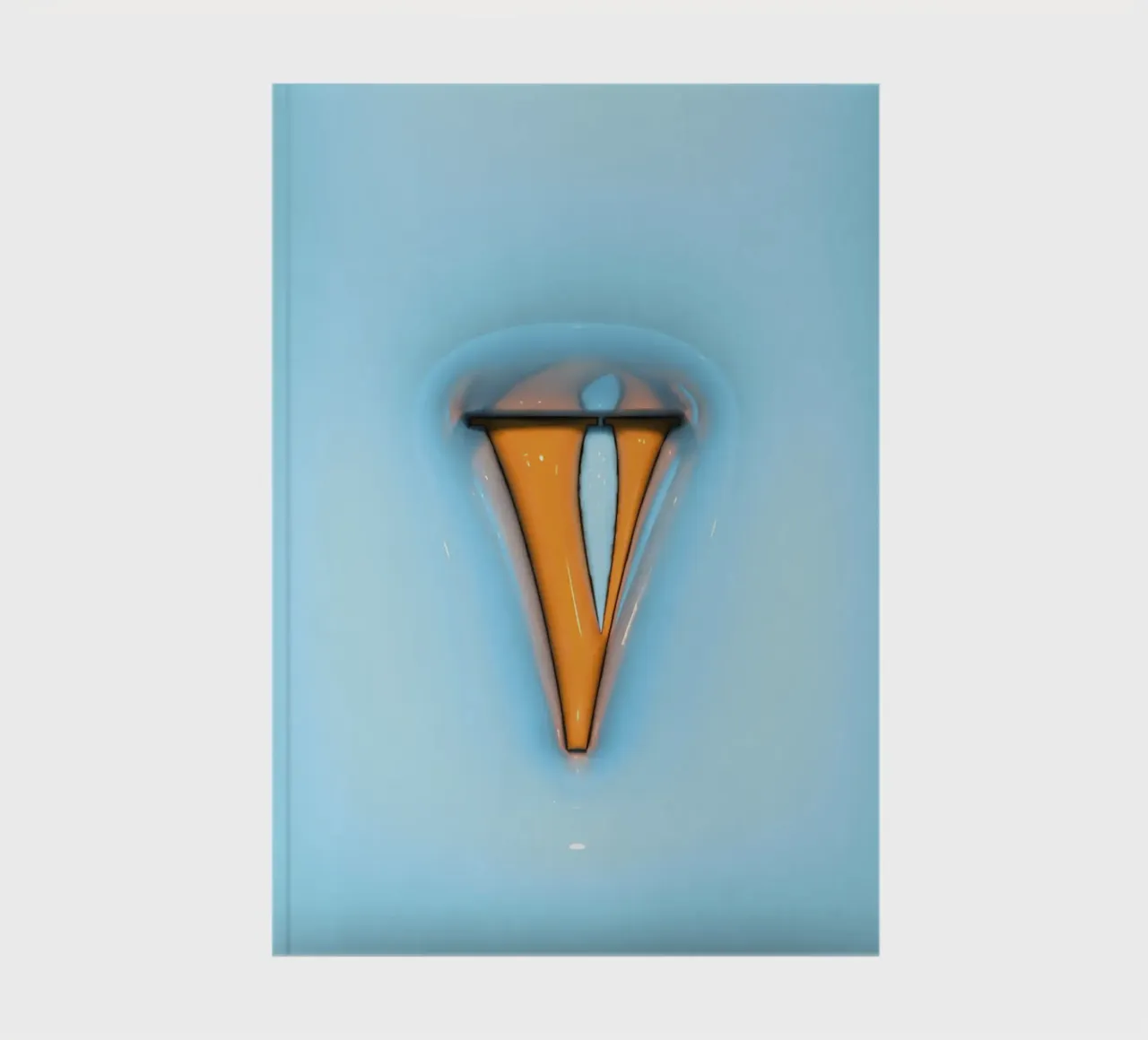 Bubblegum Inflate Initialen V Blau Notizbuch von Malou-Studio