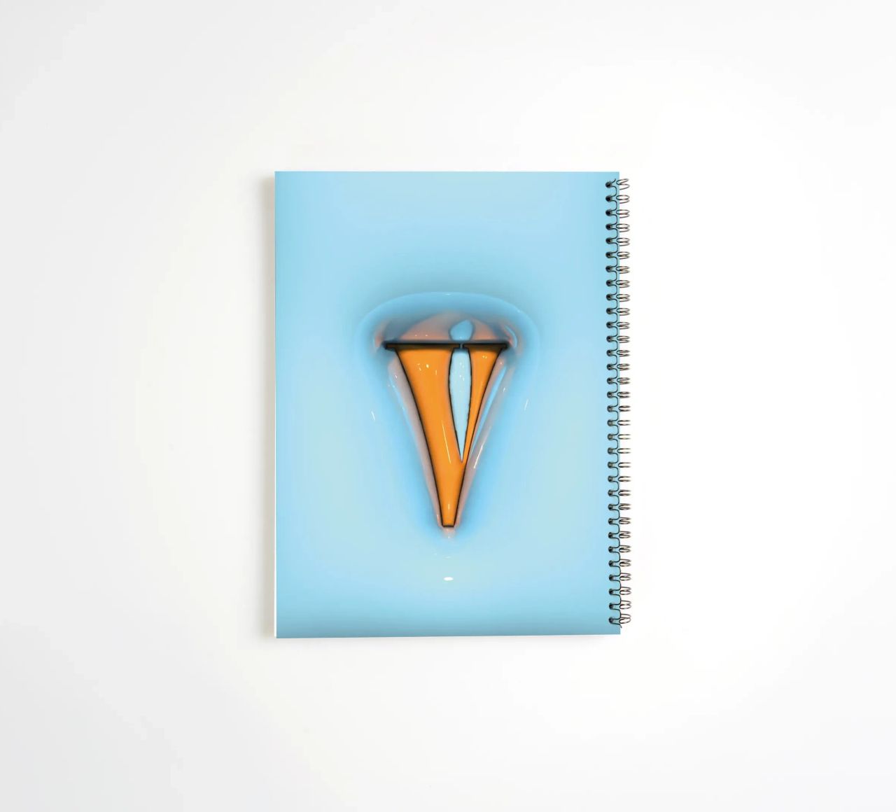 Bubblegum Inflate Initials V Blue spiral notebook by Malou-Studio