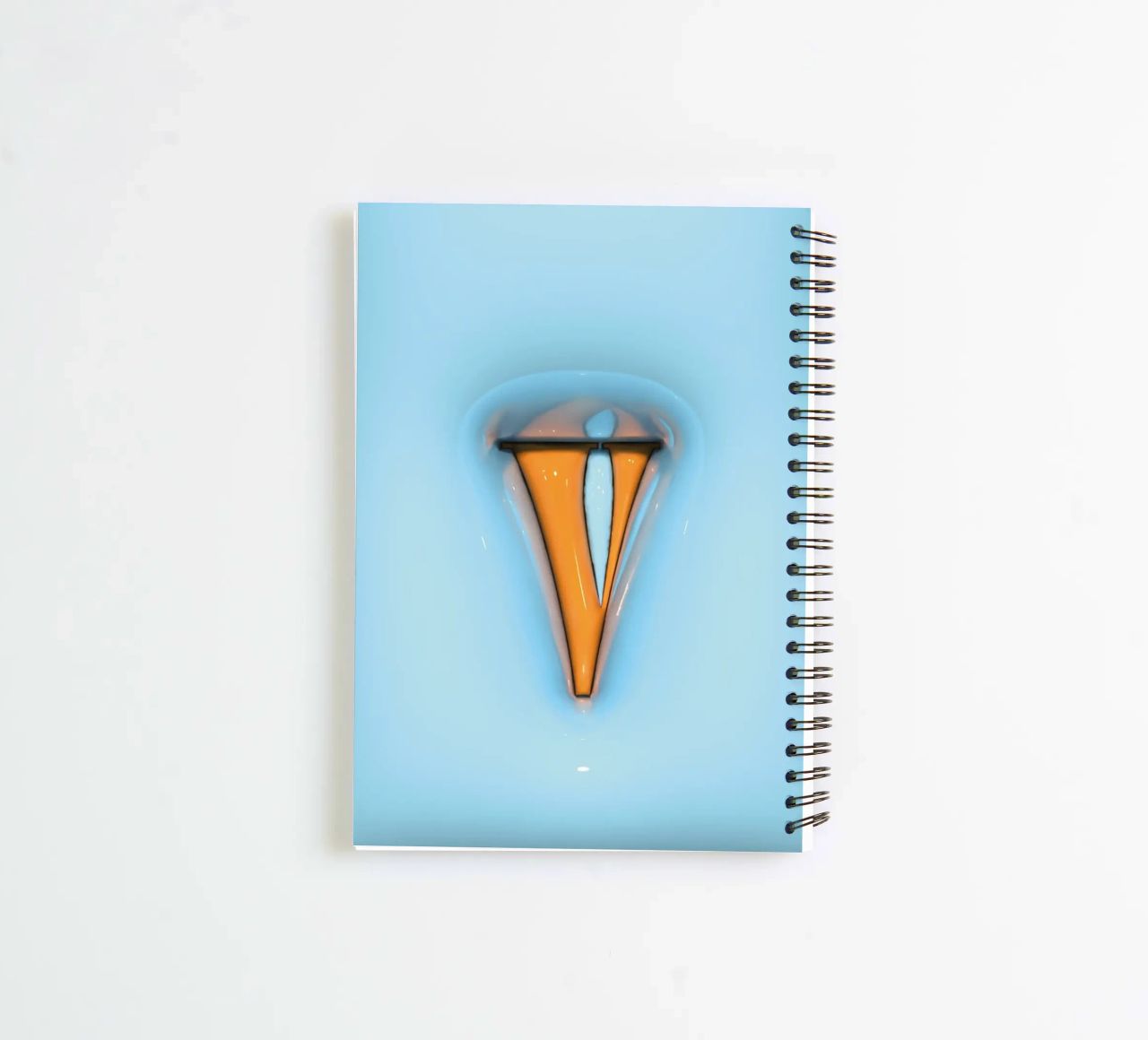 Bubblegum Inflate Initials V Blue spiral notebook by Malou-Studio