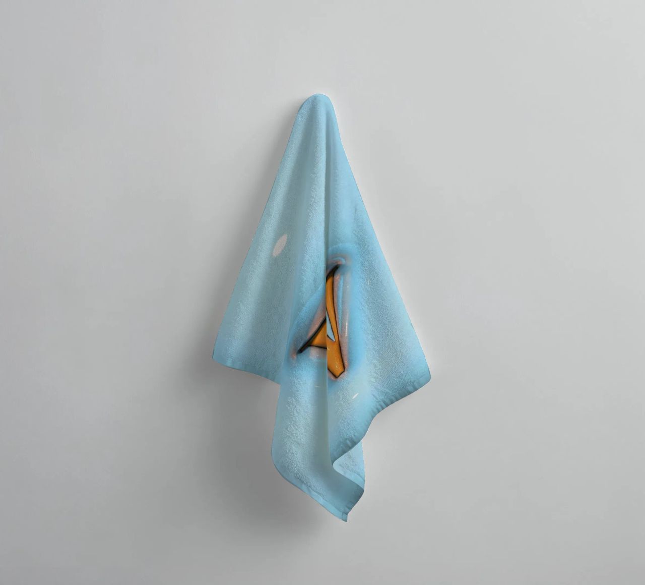 Bubblegum Inflate Initials V Blue towel by Malou-Studio