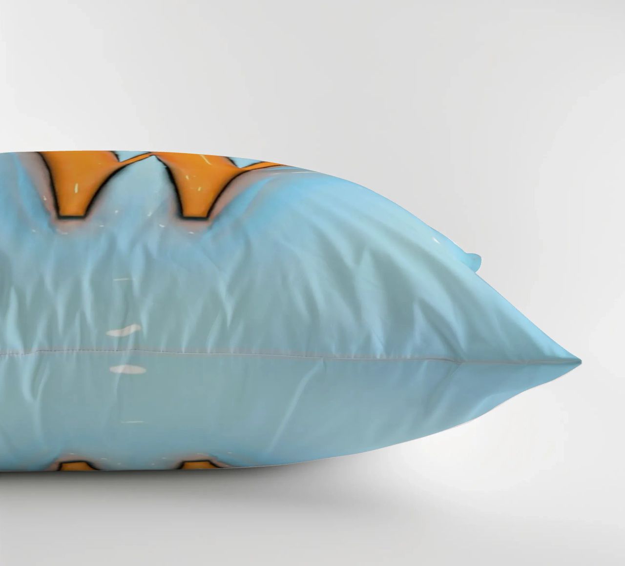 Bubblegum Inflate Initials W Blue decorative cushion by Malou-Studio