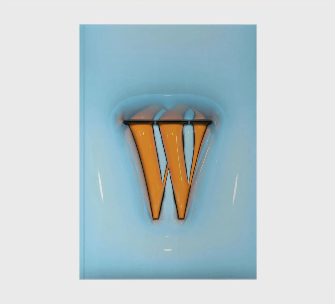 Bubblegum Inflate Initials W Blue notebook by Malou-Studio