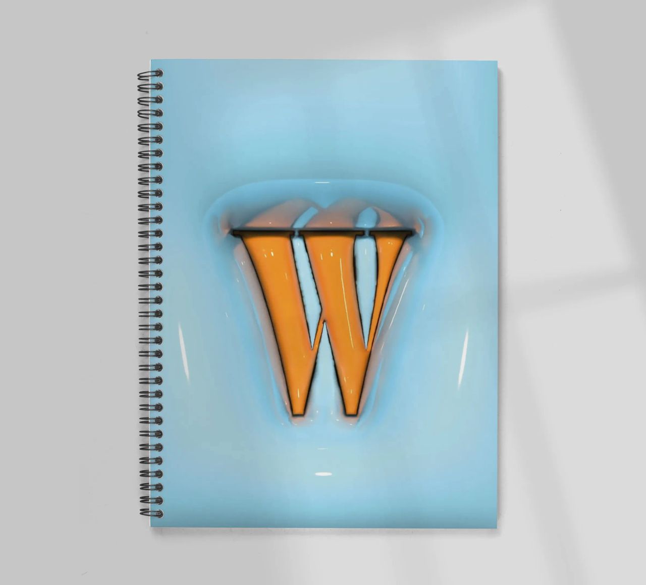 Bubblegum Inflate Initials W Blue spiral notebook by Malou-Studio