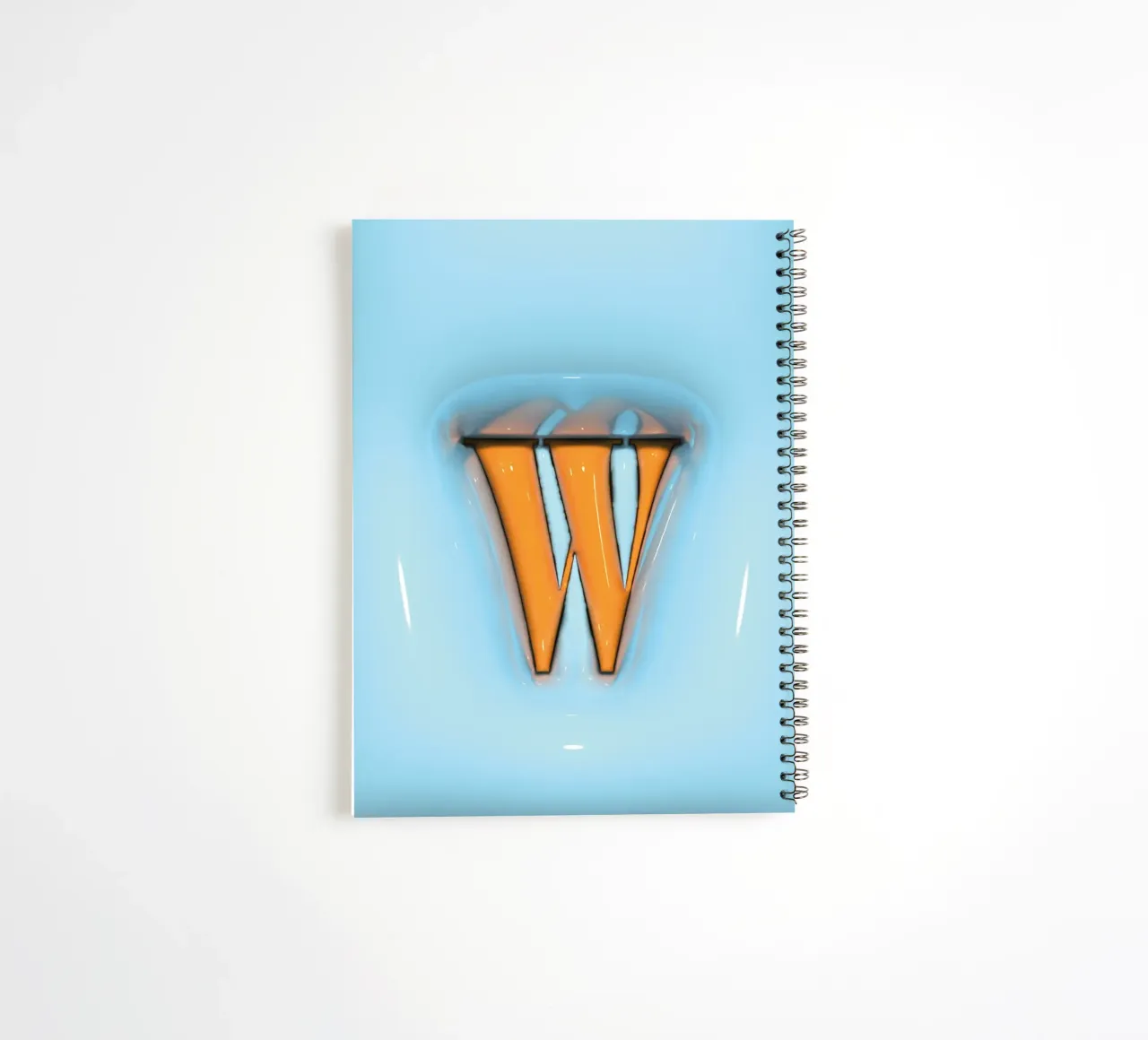 Bubblegum Aufblasen Initialen W Blau Ringbuch von Malou-Studio